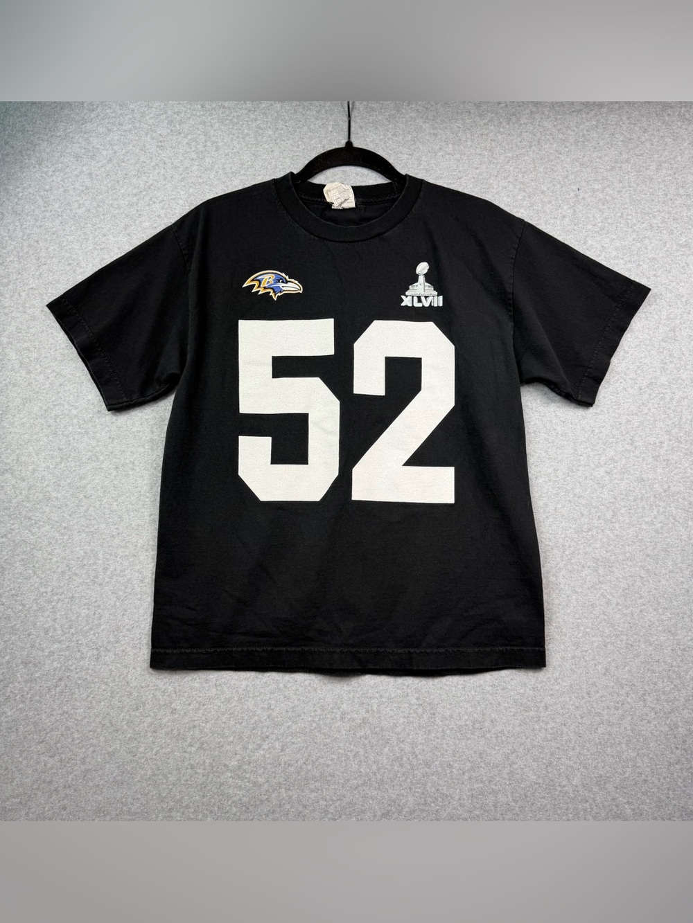 NFL Baltimore Ravens Ray Lewis 52 Super Bowl XLVII T-shirt Kids Size Large